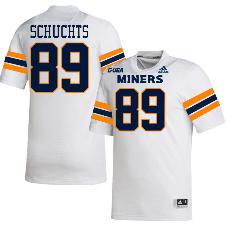 #89 Josh Schuchts UTEP Jersey,UTEP Miners College Football Jersey,Uniforms-White